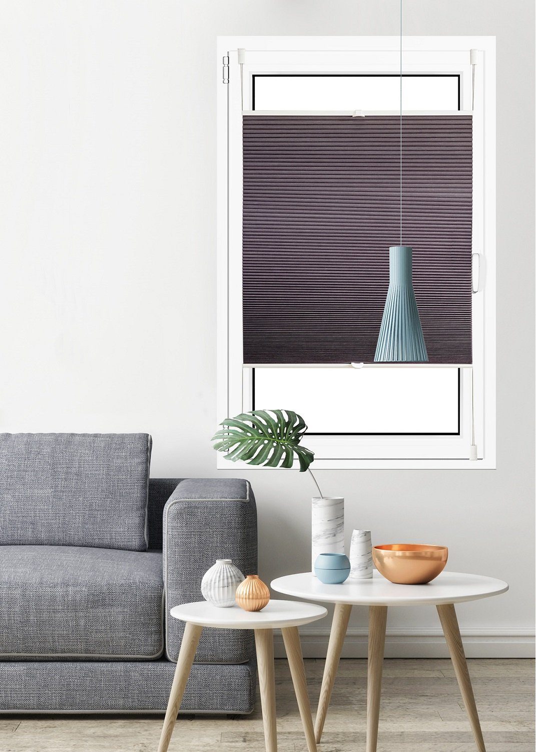 EXKLUSIV HEIMTEXTIL Plissee Wabenplissee Verspannt mit Klemmträgern ohne Bo günstig online kaufen