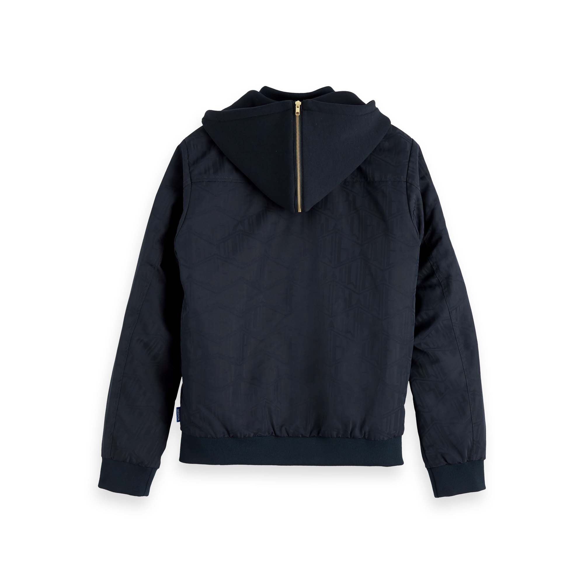 Scotch & Soda Allwetterjacke Scotch & Soda Herren Bomberjacke Jacquard Bomber Zip Hood 153446