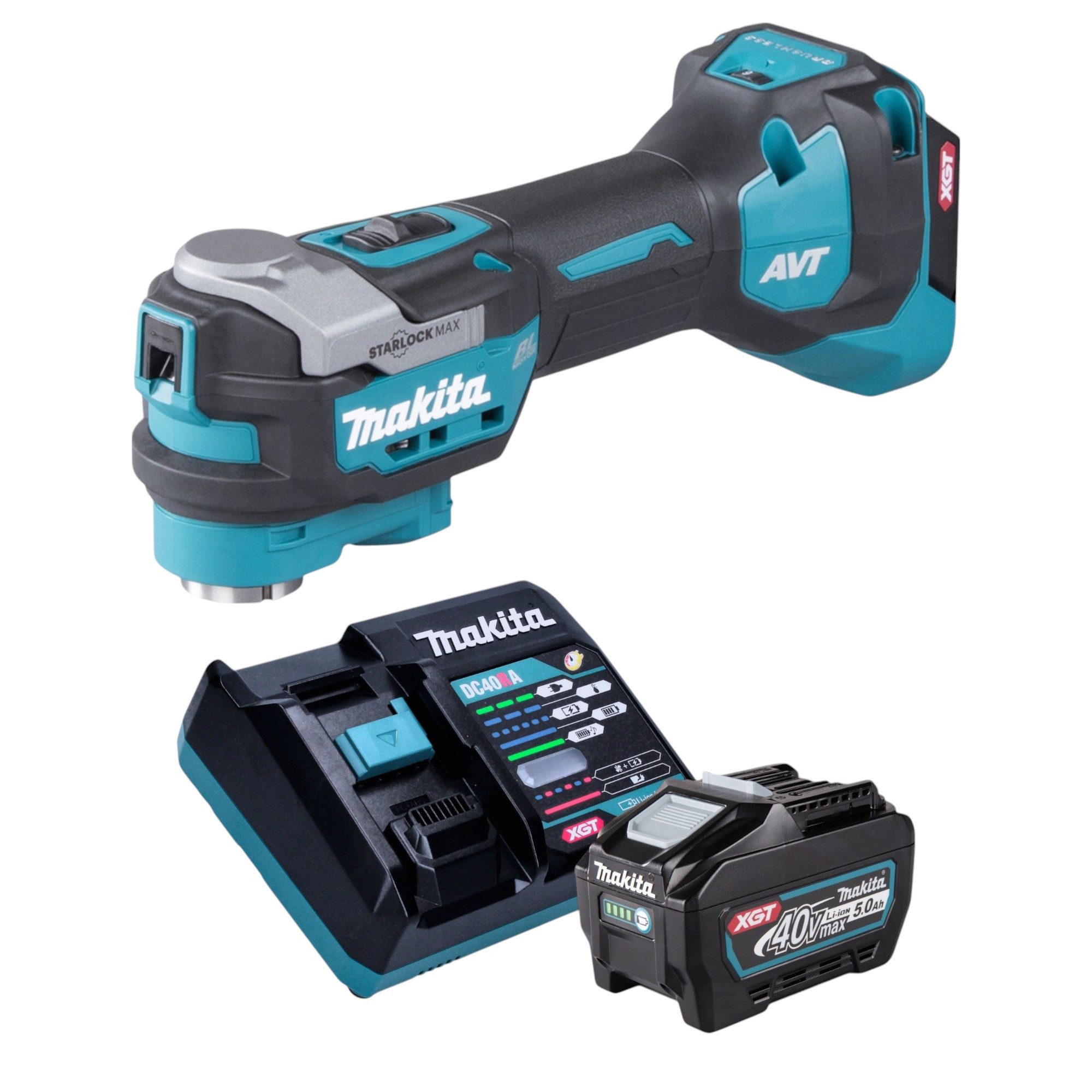 Makita Akku-Multifunktionswerkzeug TM 001 GT101 40 V max. Starlock Max + 1x Akku 5,0 Ah + Ladegerät