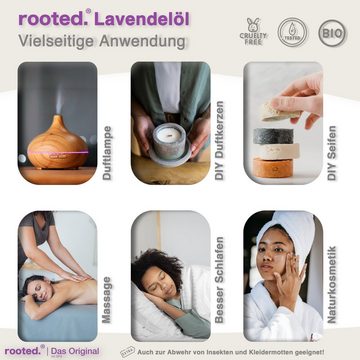 rooted. Körperöl rooted.®, 10ml ätherisches Lavendelöl, Lavandula angustifolia