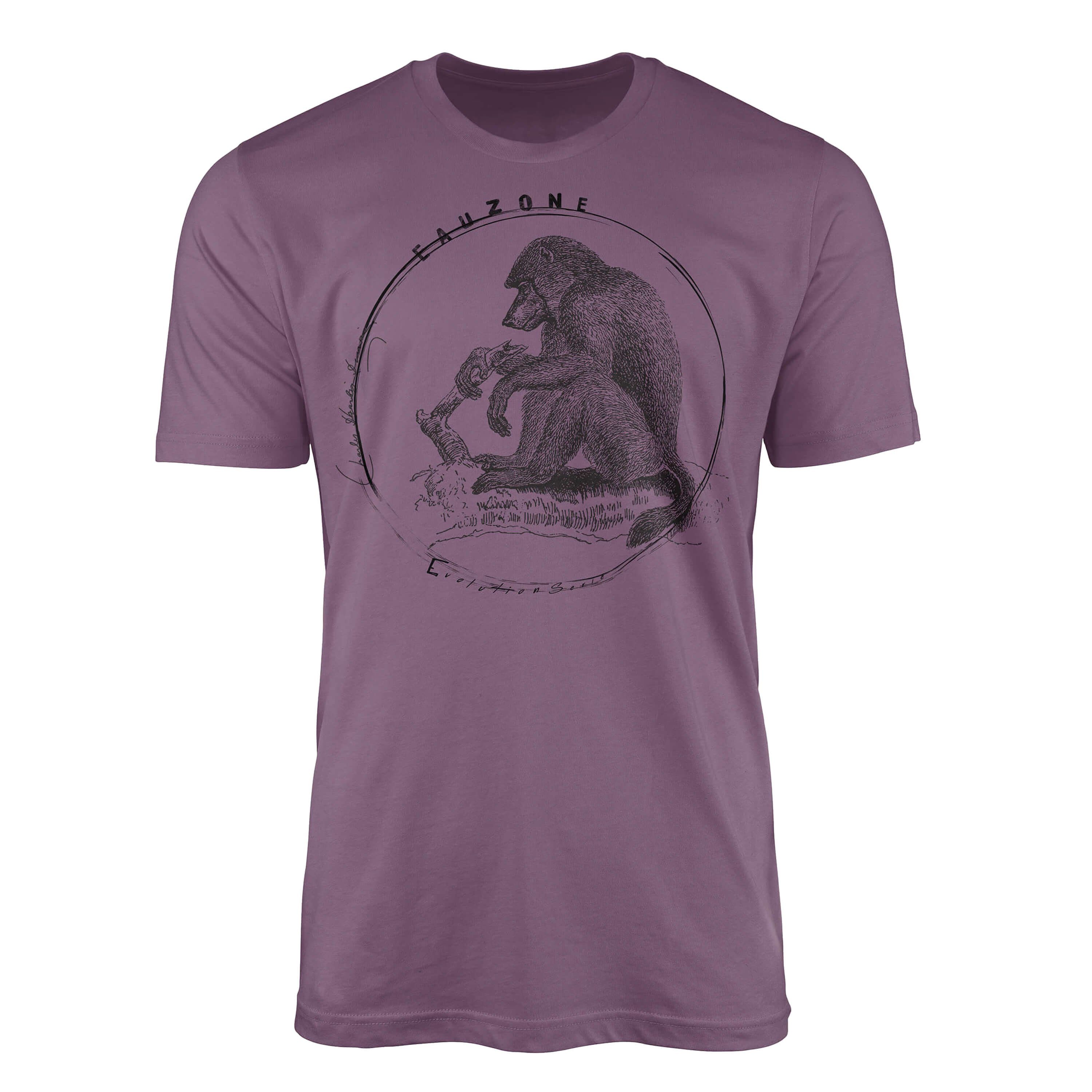 Sinus Art T-Shirt Evolution Herren T-Shirt Pavian Shiraz