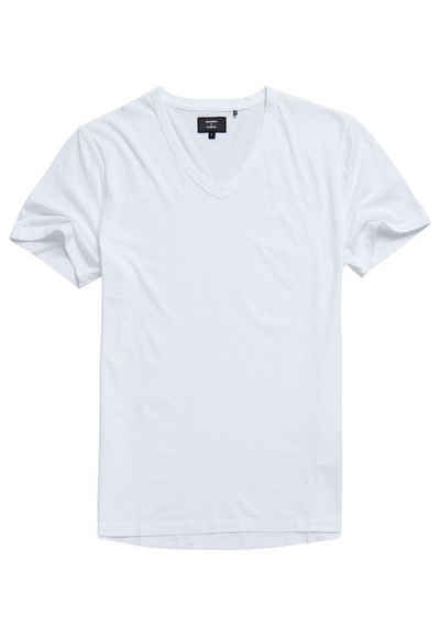 Superdry T-Shirt Superdry Herren T-Shirt LIGHTWEIGHT ESSENTIAL V NECK Optic Weiß