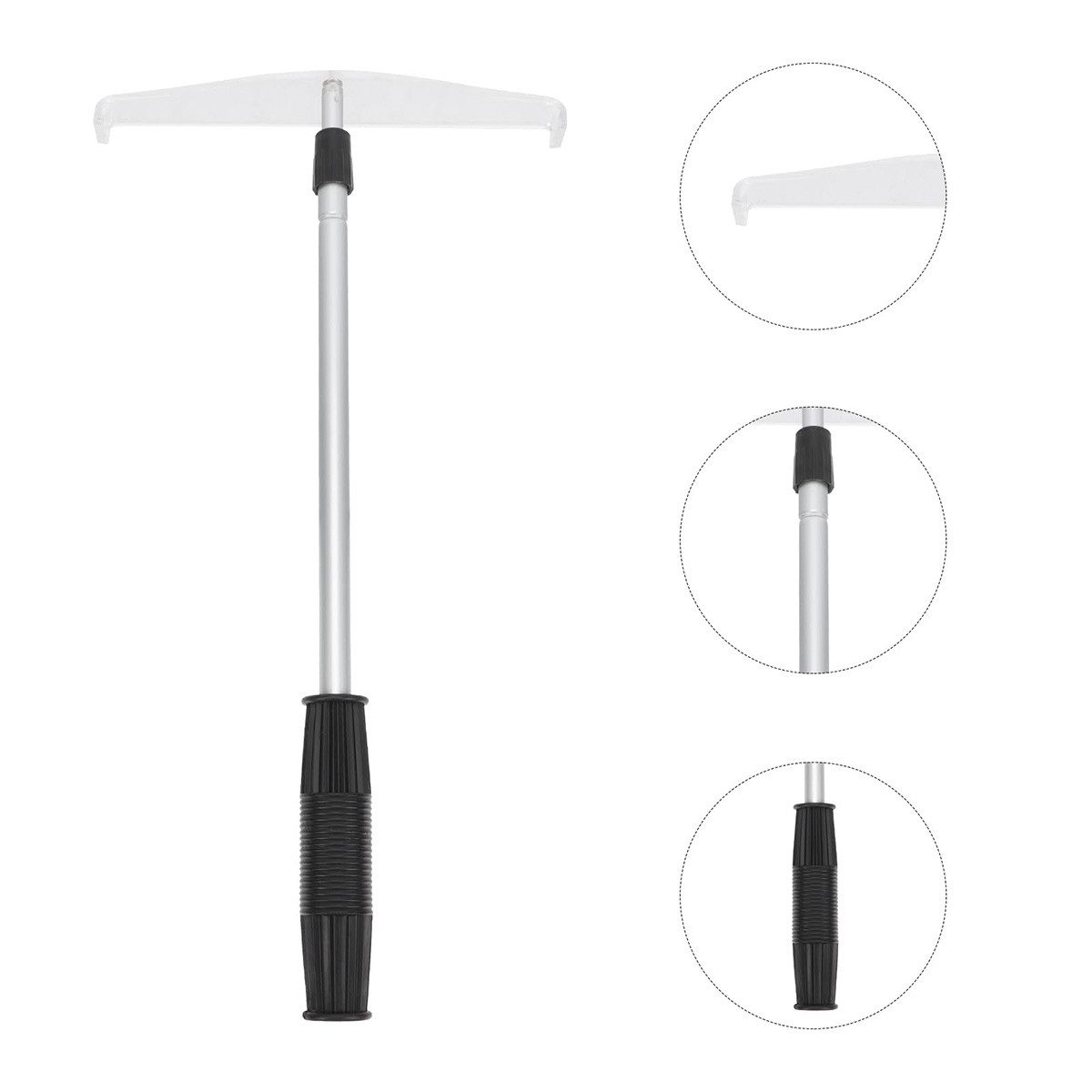 Novzep Rechen Teleskop Roulette Chip Rechen,Acrylkopf &Edelstahlstange, (1-tlg), abnehmbar, mit Holzgriff