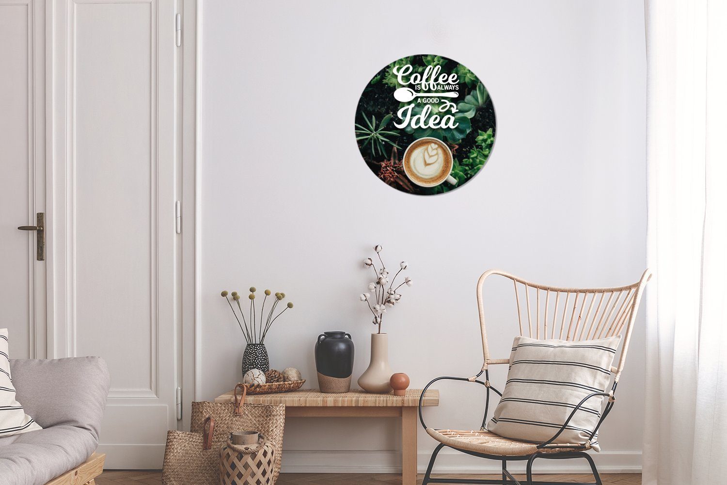 gute cm Wanddekoration - - Forex, eine Kreis Kaffee 30x30 (1 - Wohnzimmer, Kaffee Rundes Gemälde ist Sprichwörter MuchoWow Wandbild, immer Idee, Zitate St),