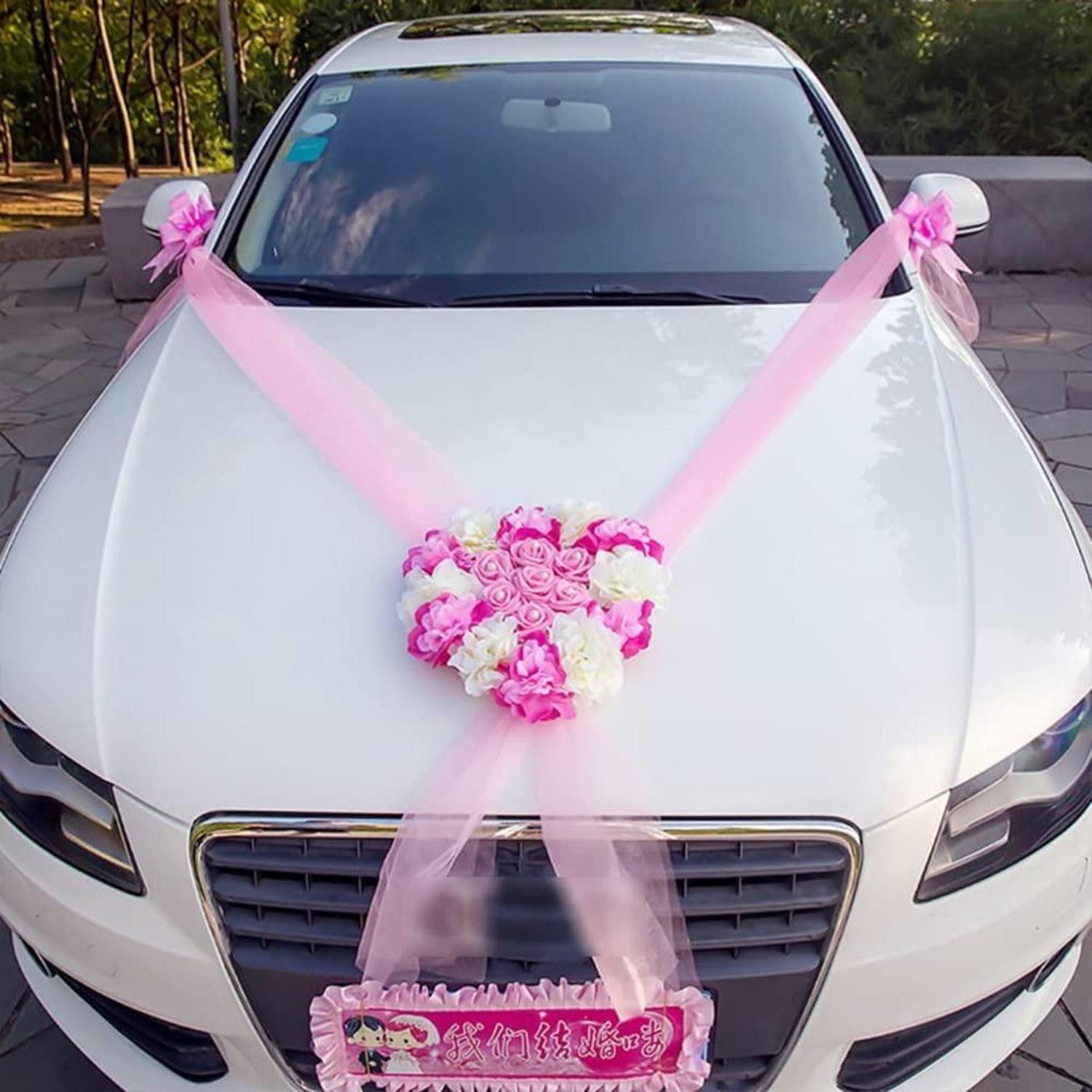 LuxusKollektion Girlande Hochzeitsauto Deko Rose Rosa