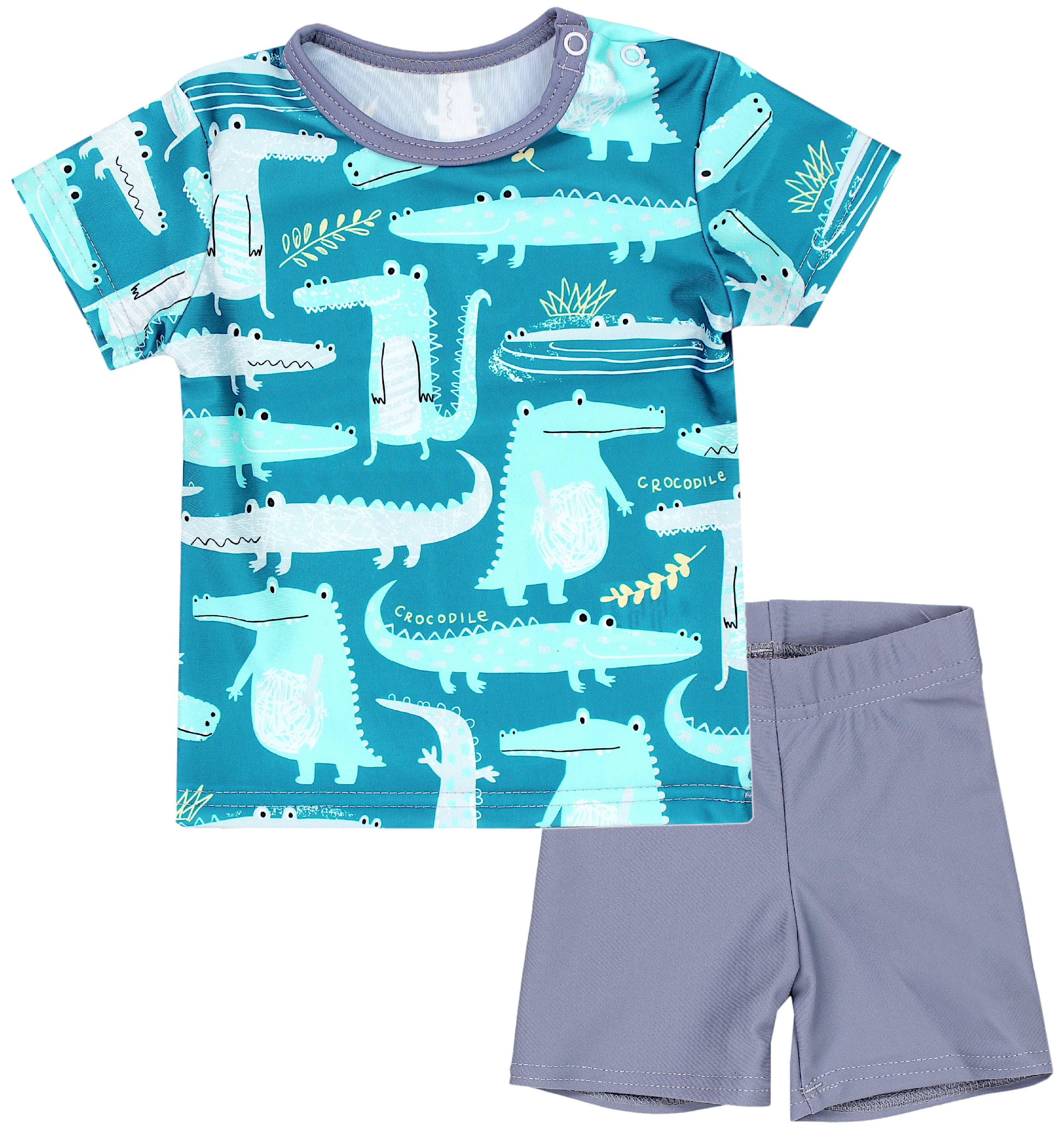 Aquarti Badeanzug Baby Jungen Zweiteiliger Kinder Badeanzug T-Shirt Badehose UV-Schutz