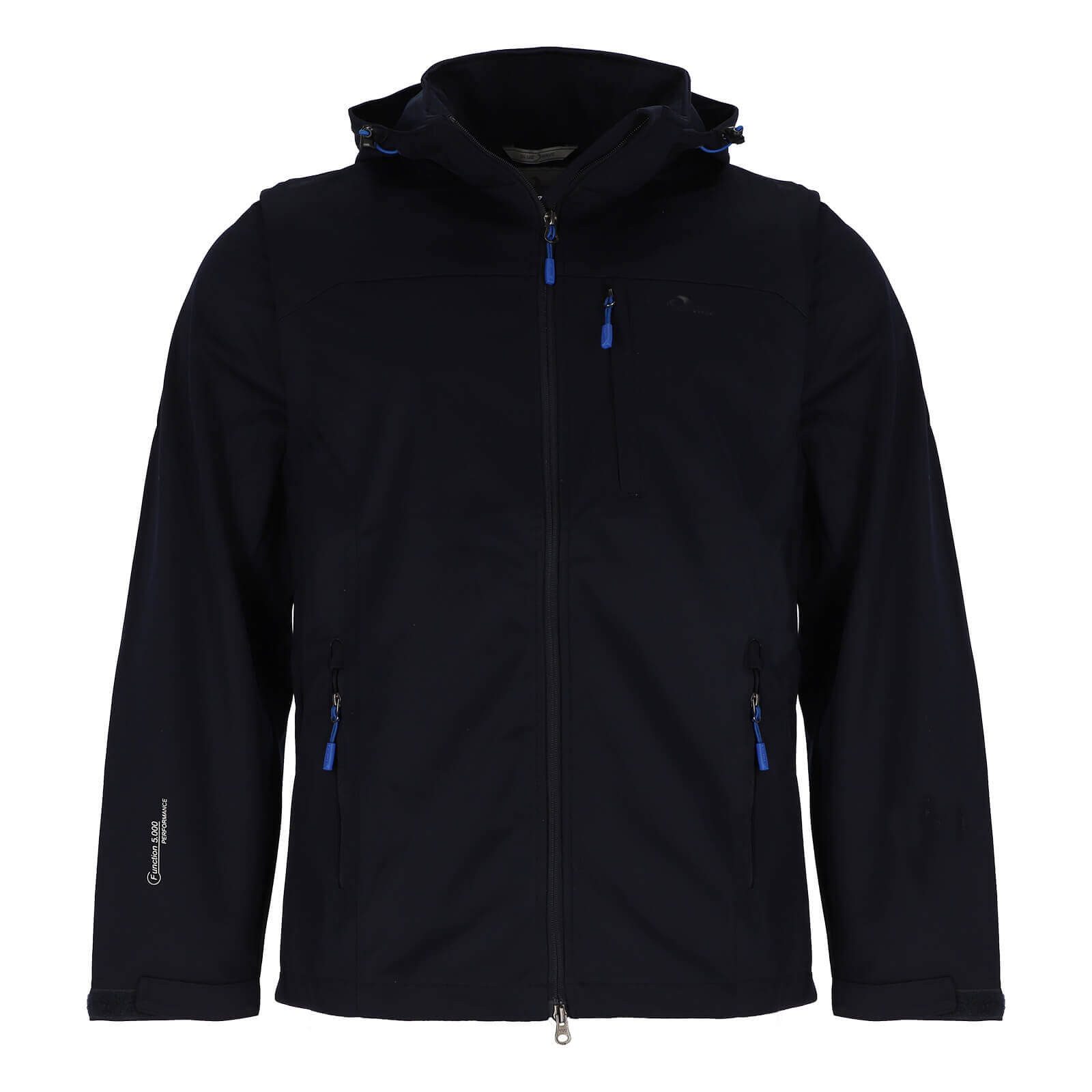 Blue Wave Softshelljacke Jan Herren Outdoor-Jacke Jan mit abzippbaren Ärmeln und abnehmbarer Kapuze