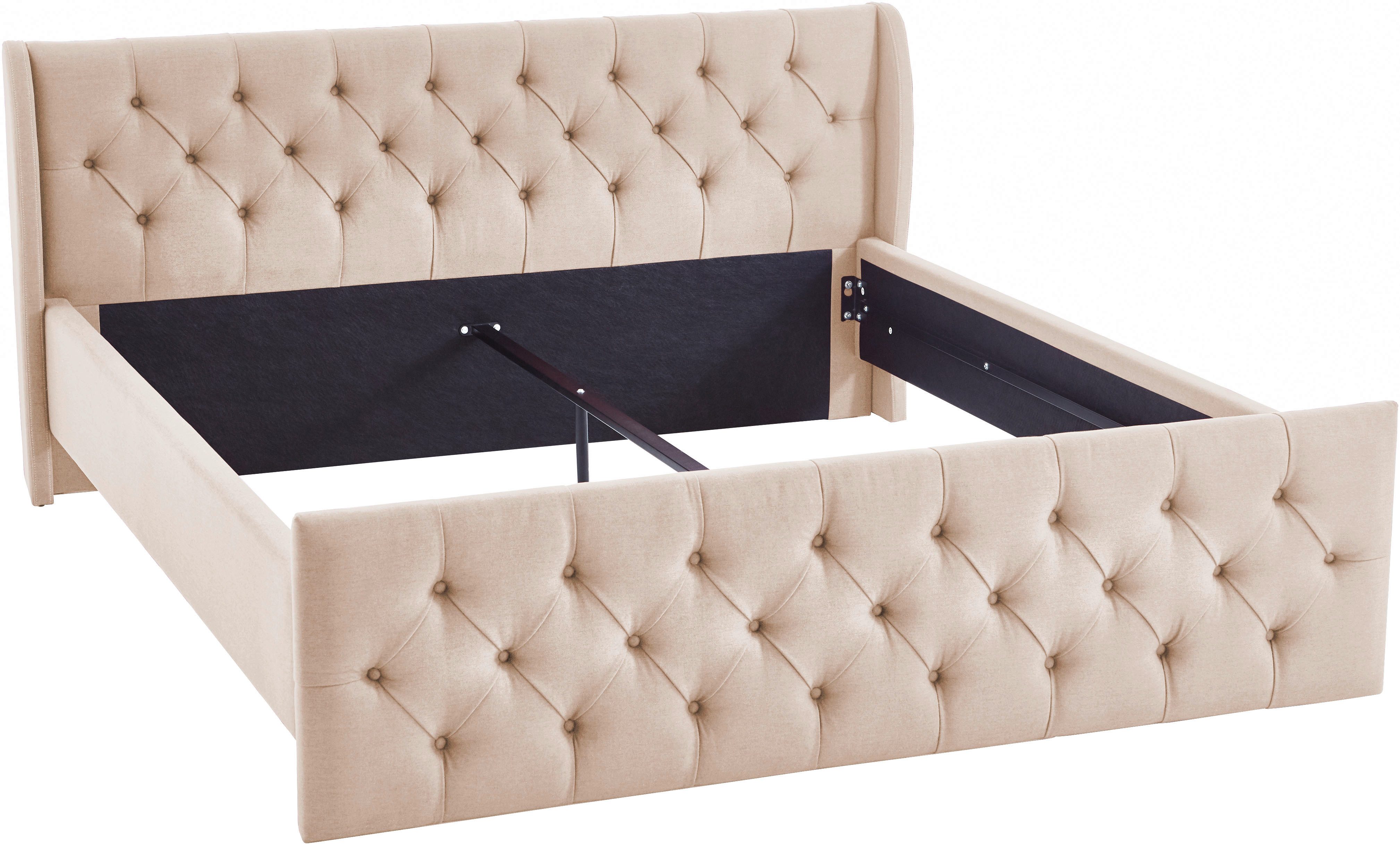 ATLANTIC home collection Bettgestell TAMINA mit Chesterfieldoptik Kopf- und Fußteil, mit Chesterfield Kopf- und Fußteil