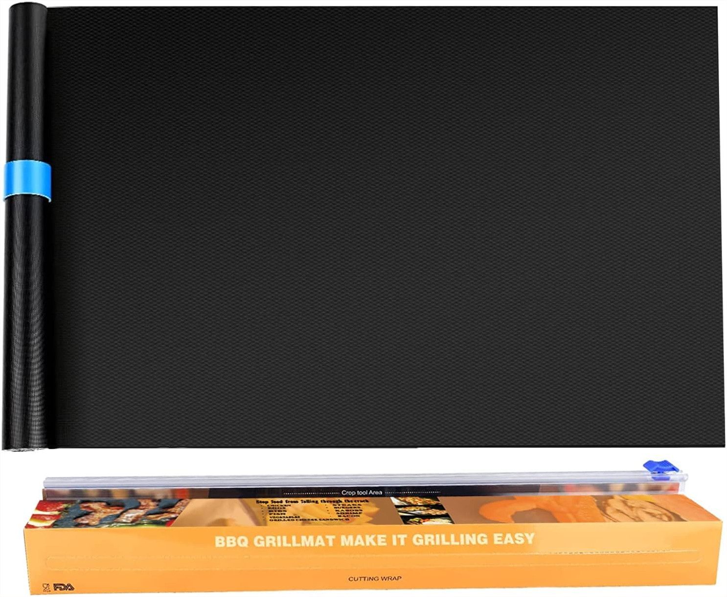 EXTSUD Grillplatte BBQ Grillmatte für Gasgrill 40x300cm Übergroße Zuschneidbar Jede (für Gasgrill Holzkohle Backofen Weber Grill), Größe Grillplatte Wiederverwendbar Backpapier Antihaft Teflon