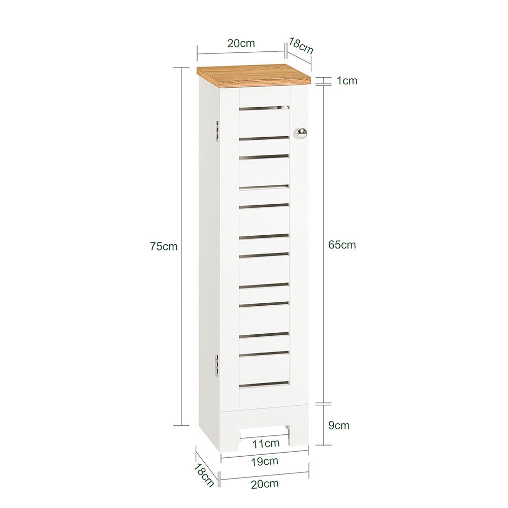 SoBuy Toilettenpapierhalter BZR85, Freistehend Toilettenschrank Badregal Badschrank Seitenschrank – Bild 5 von 5