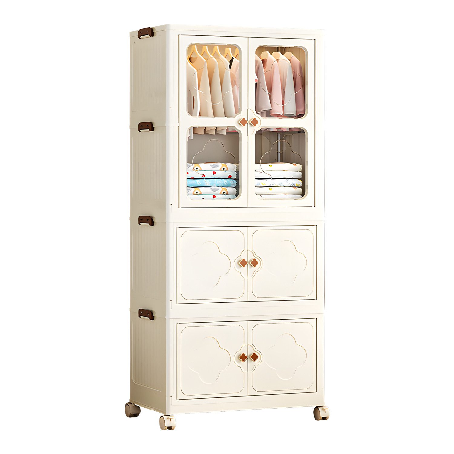 Seven Comfort Mehrzweckschrank Kunststoff Faltbarer, mit 10 Kleiderbügeln, Mehrschichtig, mit Rollen