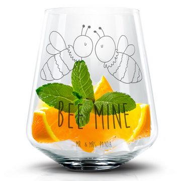 Mr. & Mrs. Panda Cocktailglas Biene Liebe - Transparent - Geschenk, Wespe, Cocktail Glas mit Wunsch, Premium Glas, Personalisierbar