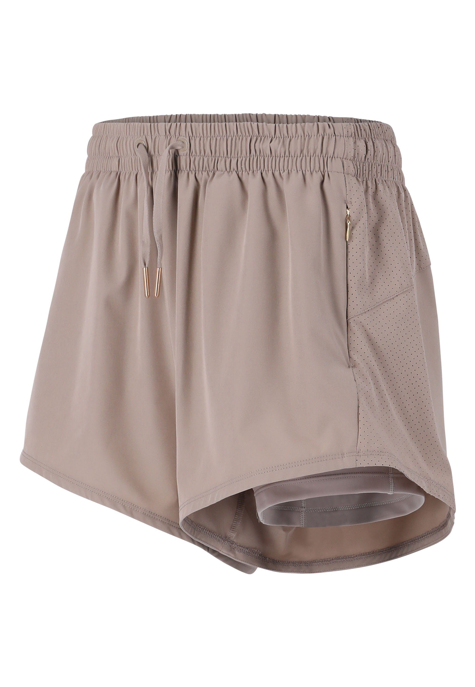 ENDURANCE praktischen mit Eslaire beige Taschen Shorts