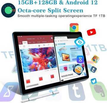 DOOGEE T10 12,15 GB RAM 300mAh Akku Octa-Core Tablet (10", 128 GB, Android 12, 4G LTE, mit 1920*1200 FHD+Bildschirm 5G WiFi,Widevine L1-Unterstützung)