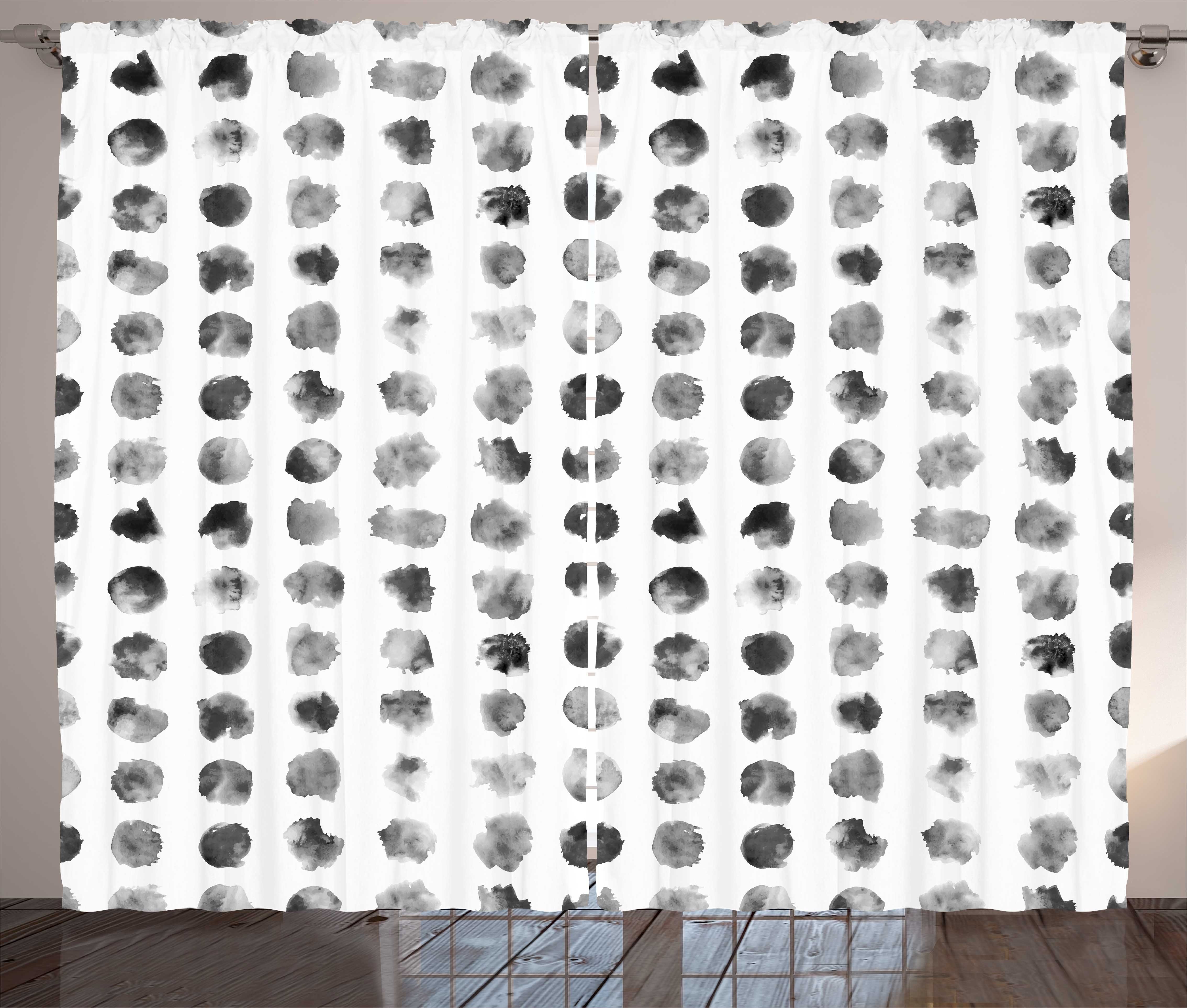 Vorhang Grau Blob Circular Abakuhaus, Haken, Schwarz Gardine mit und und Schlafzimmer Schlaufen Kräuselband