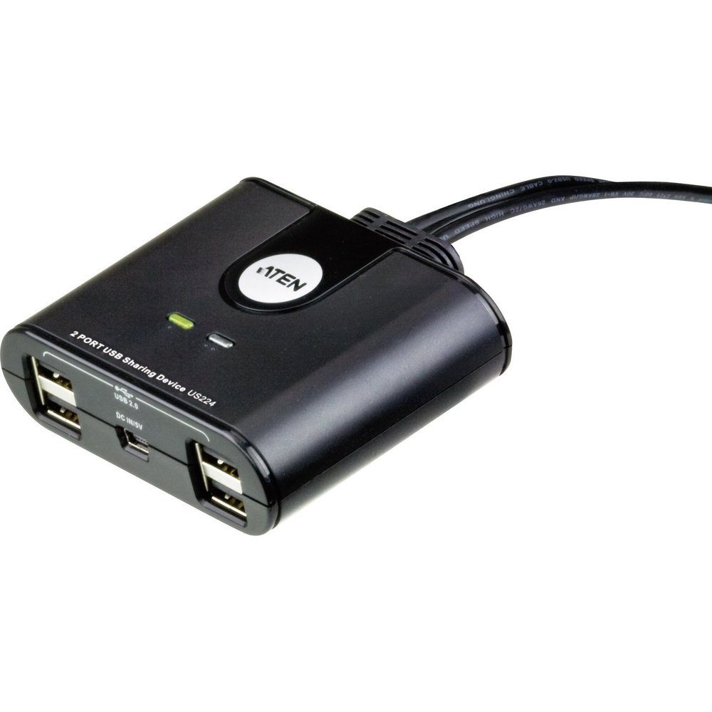 Aten ATEN US224-AT 2 Port USB 2.0-Umschalter Schwarz USB-Adapter