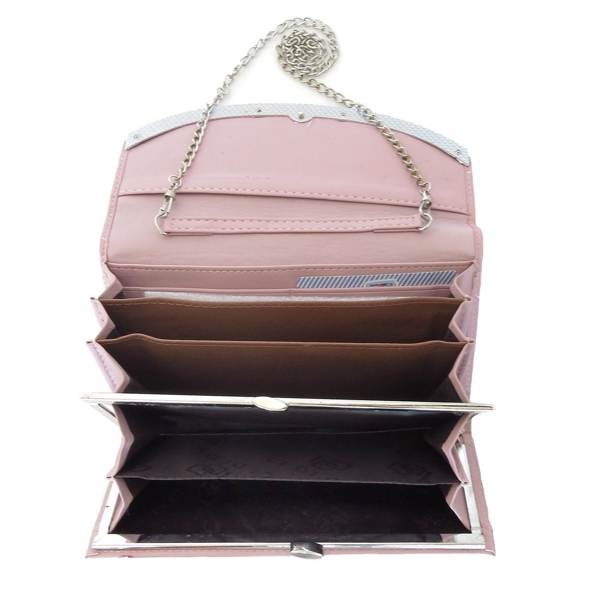 Kette, 4 Originelli Portemonnaie Tasche Damen XL Sonia rosa2 mit Kellner Clutch Kartenfächer Umhängetasche Geldbörse