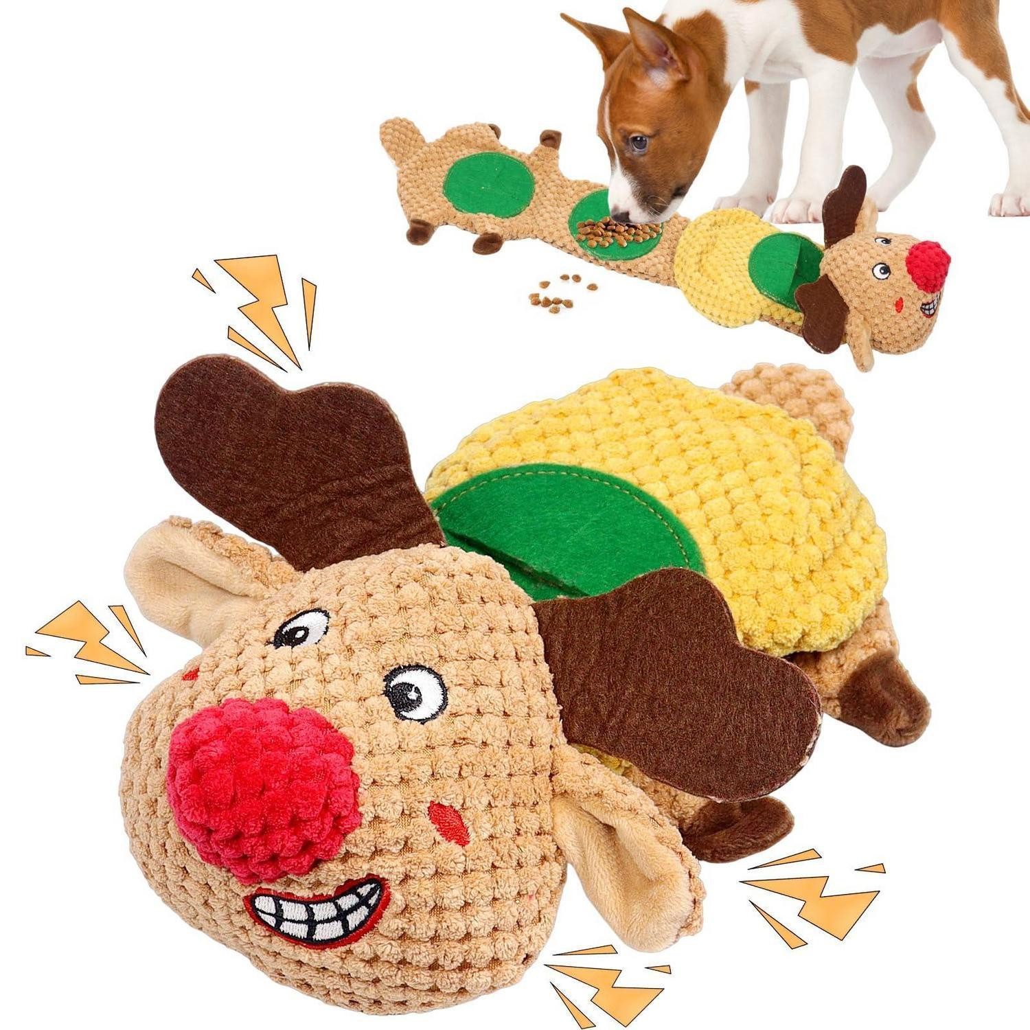 LuxusKollektion Tierquietschie Hundespielzeug interaktiv 54cm braun, Kunststoff
