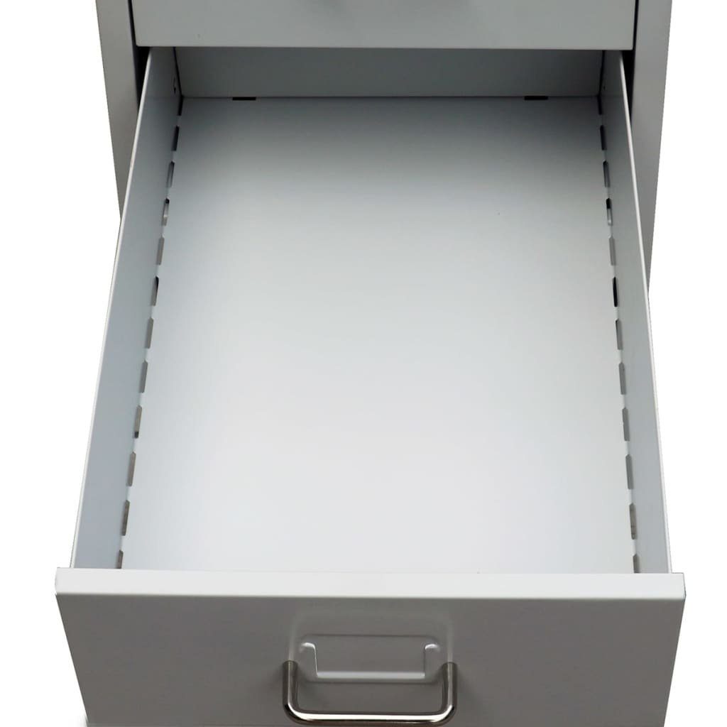 Schubladen furnicato Registerschrank Aktenschrank cm Grau 5 Stahl mit 68,5
