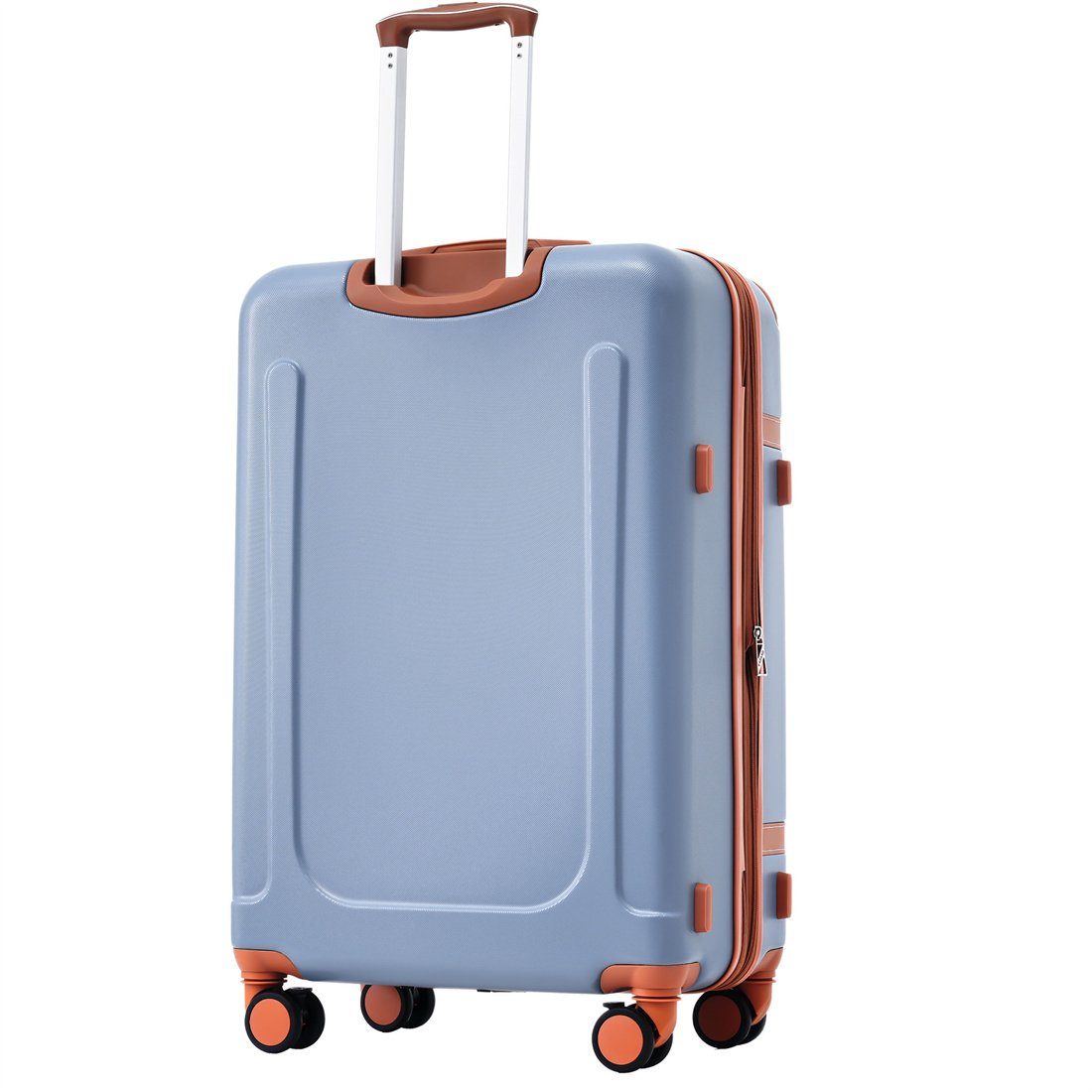 Hartschalen-Koffer,Rollkoffer,Reisekoffer,66*44*26.5cm,Dunstblau+braun Koffer DÖRÖY