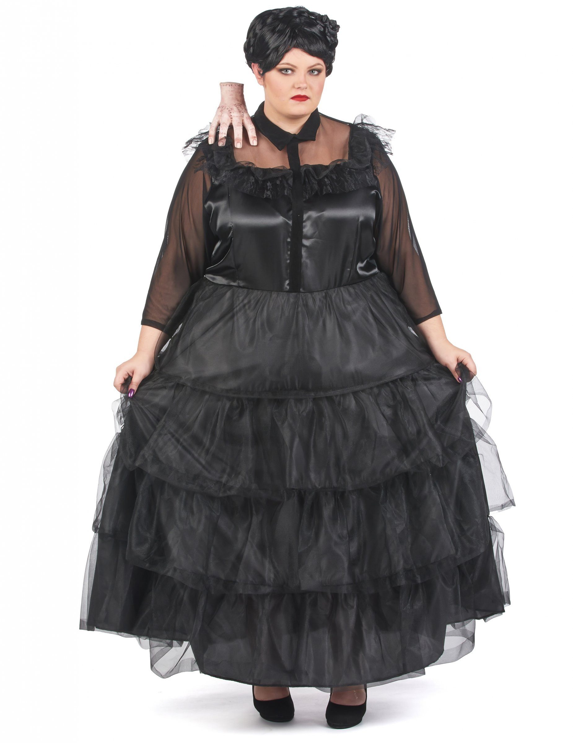 JADEO Kostüm Gothic-Kleid für Damen Plus Size schwarz