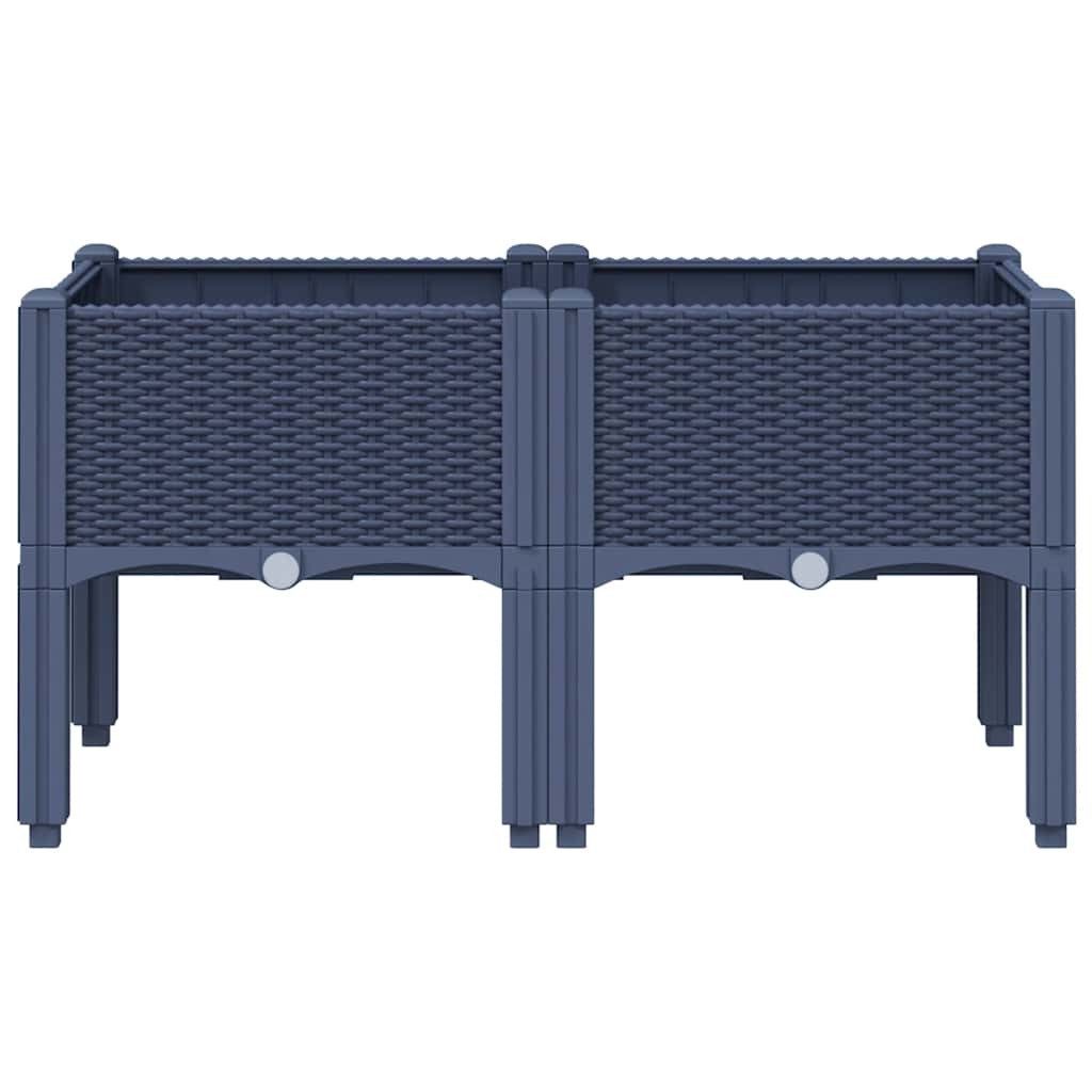 vidaXL Blumentopf Pflanzkasten mit Beinen Blaugrau günstig online kaufen