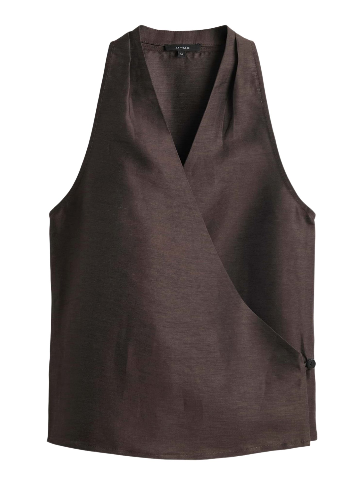 OPUS Blusenshirt braun,Casual,Leinen,Unifarben,Neckholder,Ärmellos,Slim Fit