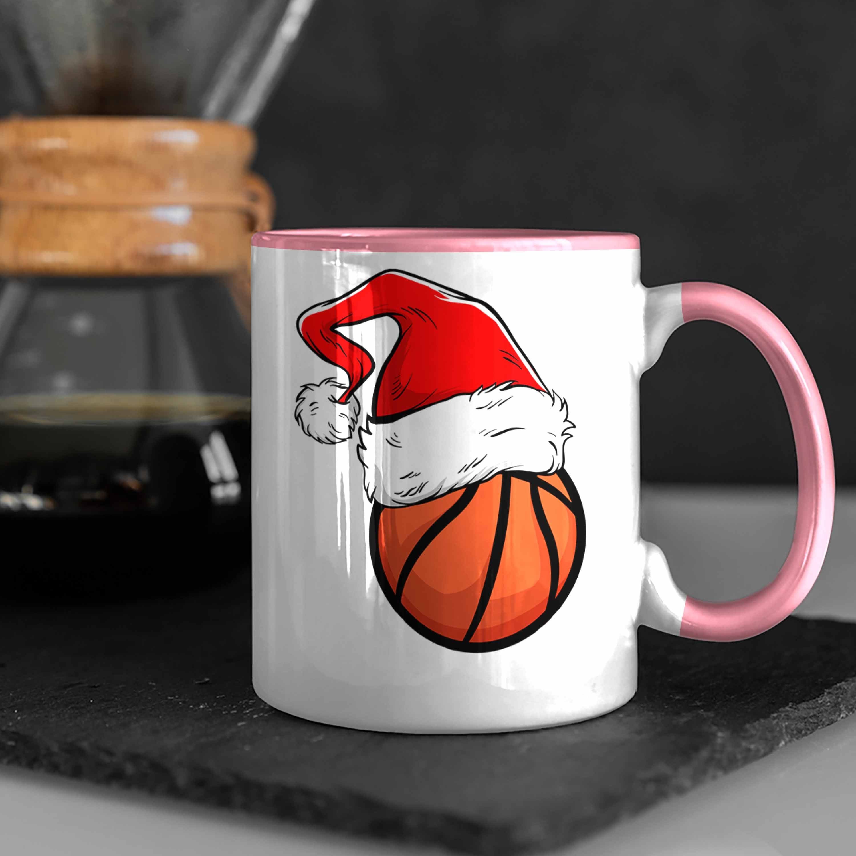Weihnachten Basketballspieler Trendation Tasse Geschenkidee Basketball Tasse Rosa - Geschenk Trendation