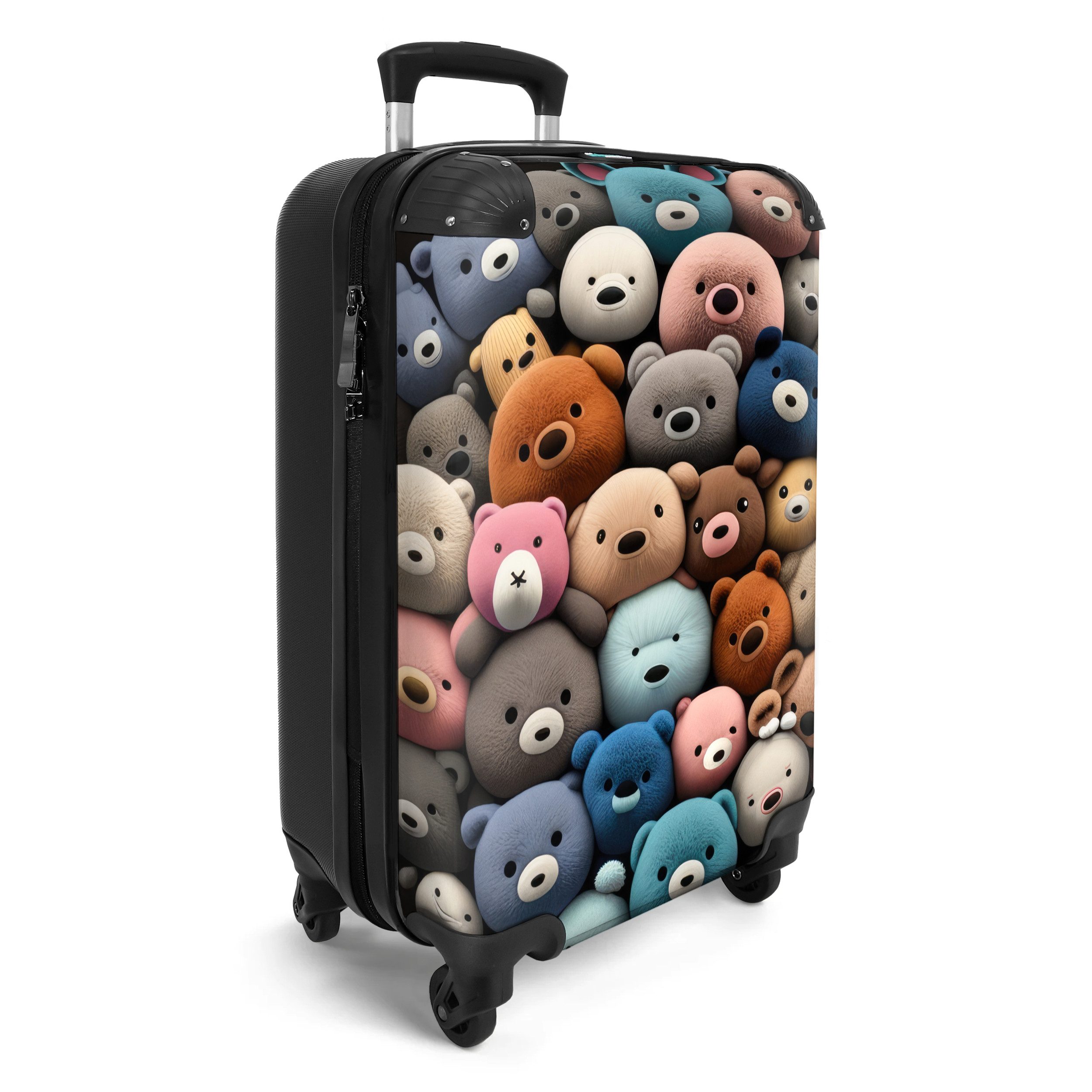 NoBoringSuitcases.com© Kinderkoffer Teddybär - Plüschtier - Tiere - Mädchen - Jungen 55x35x20cm, Kinder Koffer Klein, Trolley Handgepäck, Reisekoffer