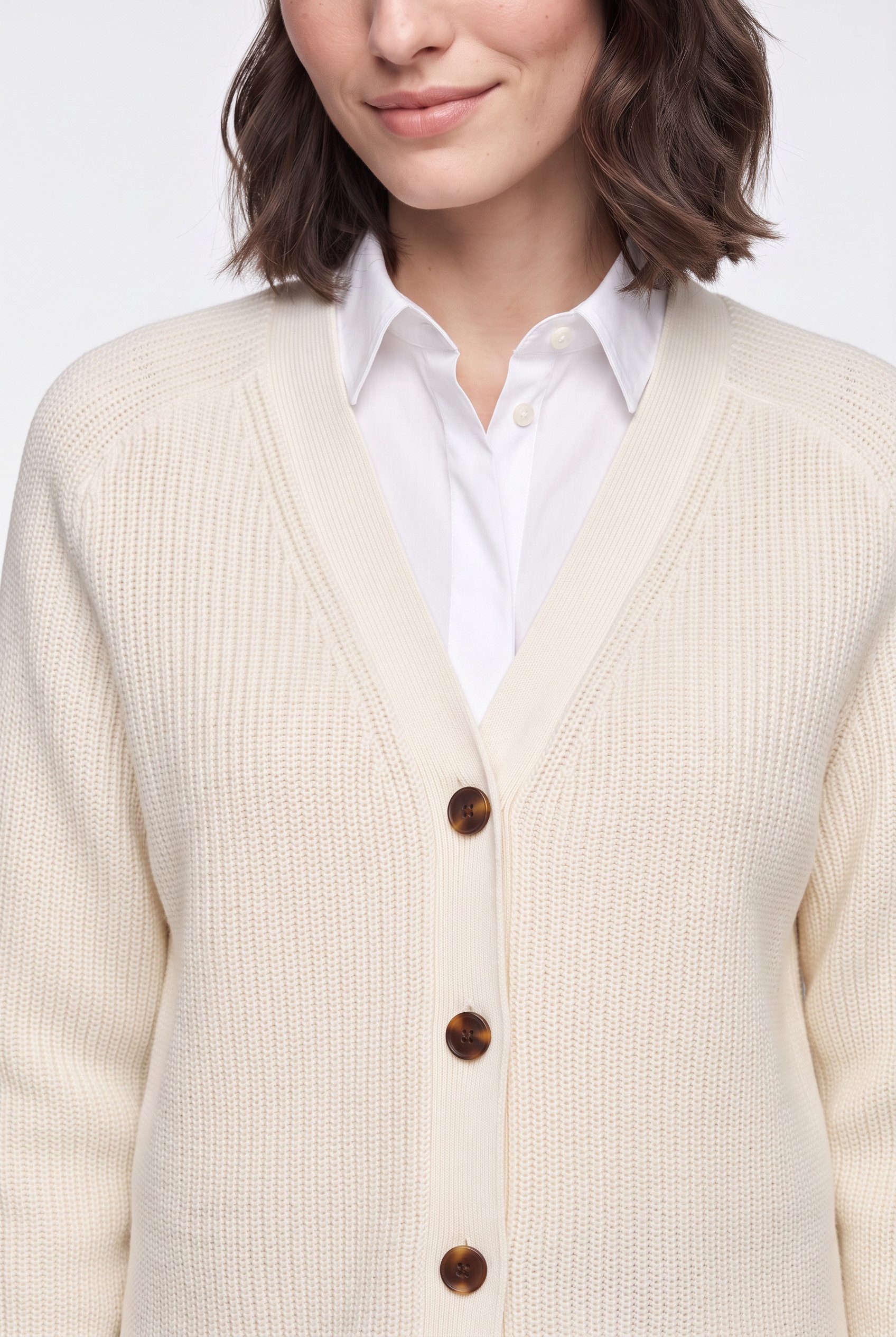 Gant Cardigan RIBBED KNIT COTTON Regular fit mit V-Ausschnitt – Bild 3 von 5
