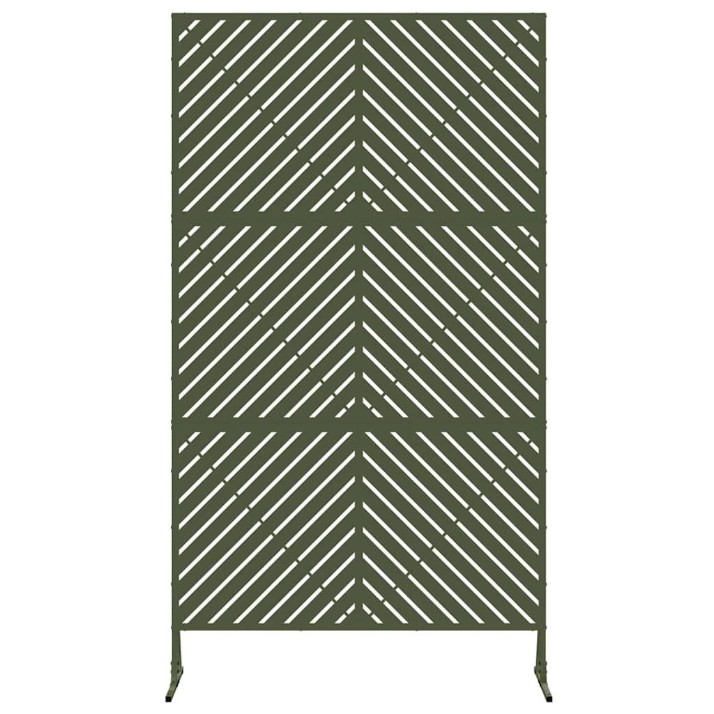 vidaXL Paravent 100 x 50 x 180 cm Sichtschutz in olivgrün 100x50x180 cm aus Stahl
