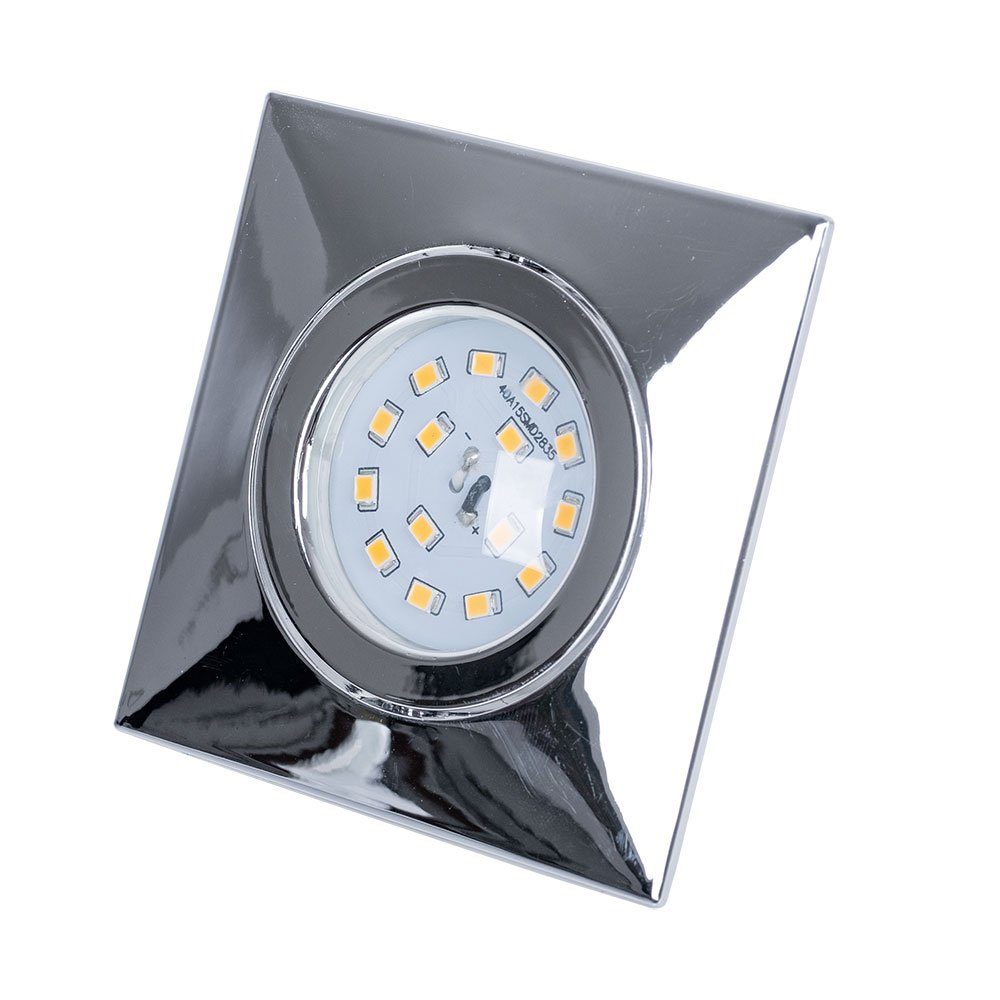 Einbaulampe Einbauleuchte Briloner verstellbar LED Chrom fest Einbaustrahler Leuchten Warmweiß, Einbaustrahler, LED-Leuchtmittel verbaut,