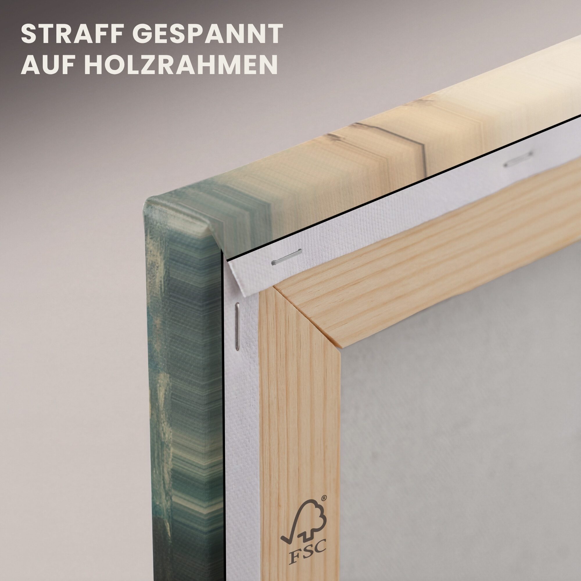 OneMillionCanvasses® Leinwandbild Hirsch - Gemalt - Geweih - Braun, Fotodruck (1 St), Wandbild, Deko Schlafzimmer Wohnzimmer Flur 20x20 cm – Bild 5 von 5