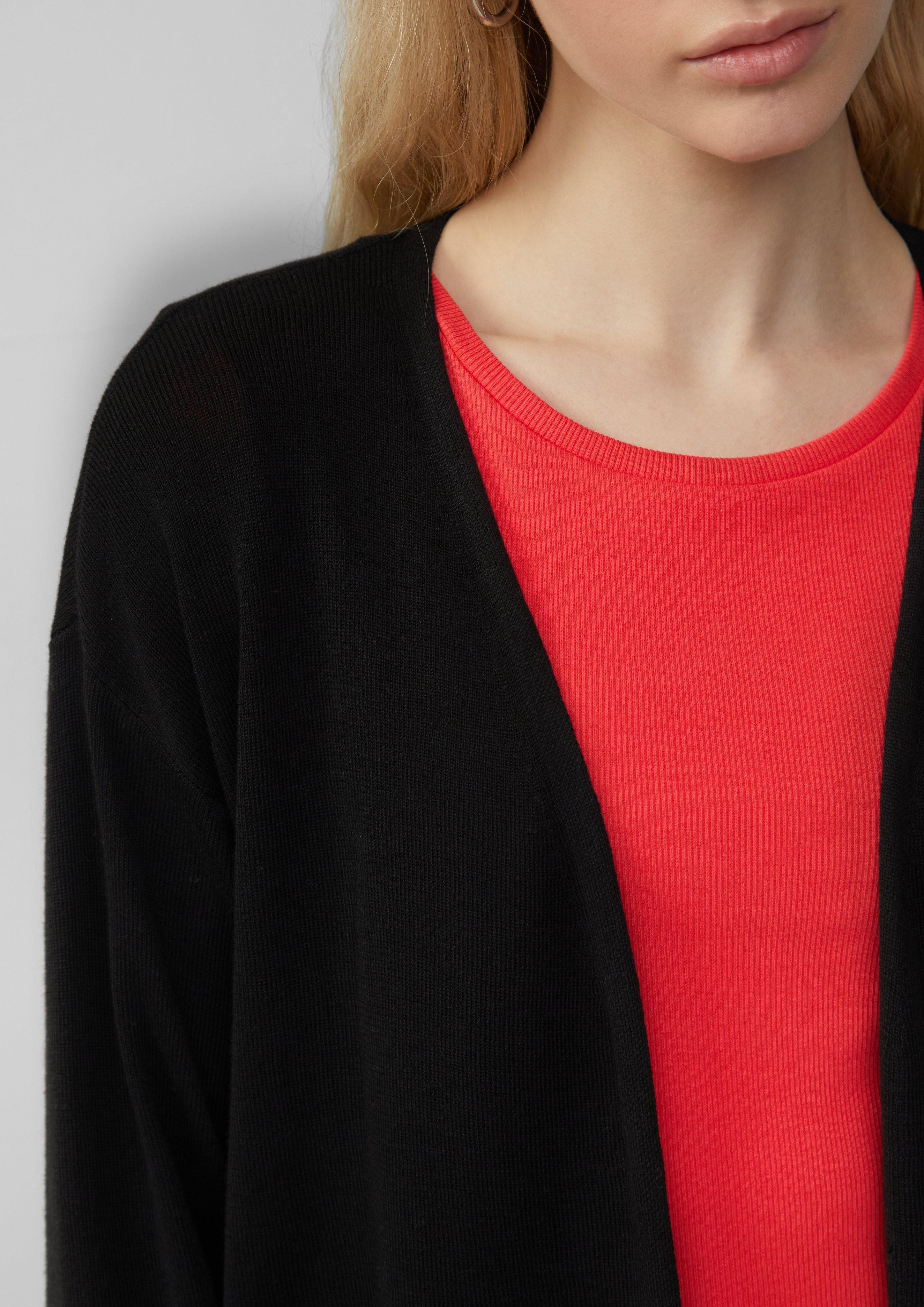 QS Funktionsjacke Strickjacke mit überschnittener Schulter günstig online kaufen