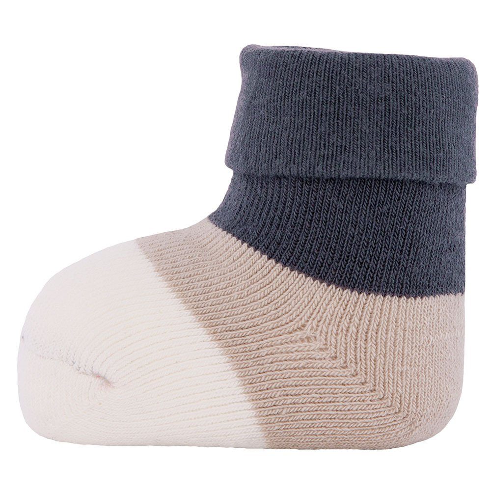 Socken Socken Newborn Ewers Uni/Ringel kiesel-grau (6-Paar)