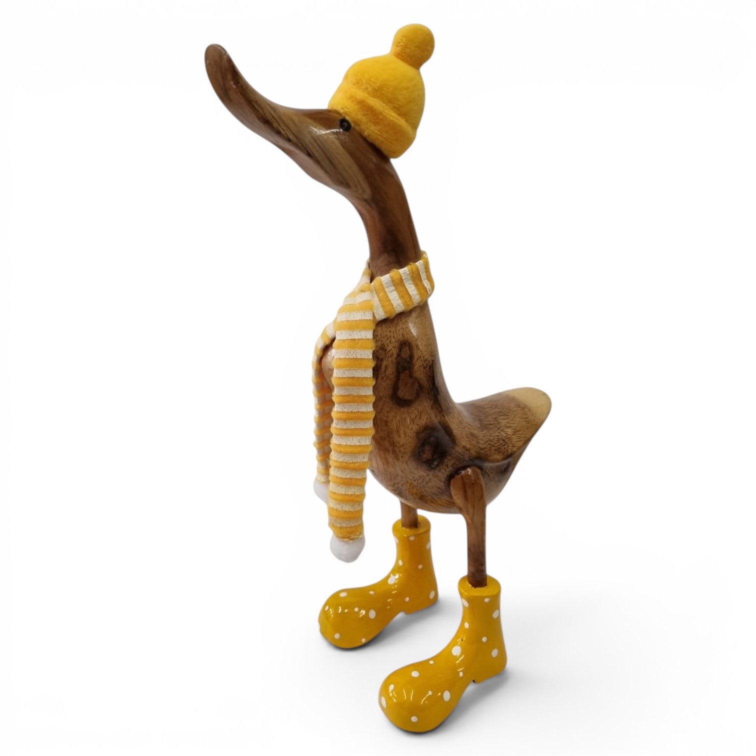 Kinaree Dekofigur Deko Ente Holz mit Schal in verschiedenen Farben Indonesien Holzente, Naturprodukt, Handgefertigt, Unikate, Geschenkideen, Individuell
