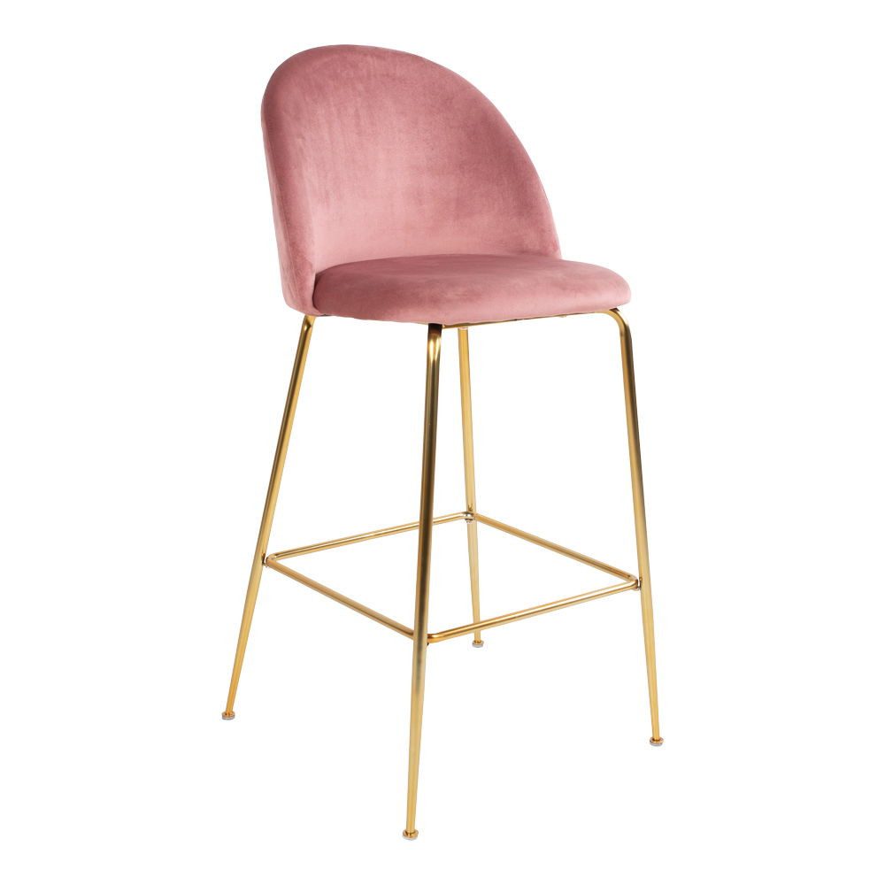 Barhocker Lausanne Samt, Stahl Rosa