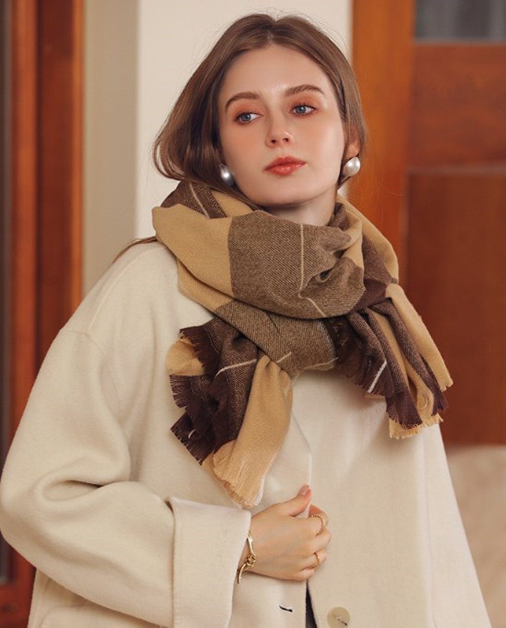 XDeer Wollschal Damen Schal,kuschelweich Karo,Winter Schal günstig online kaufen