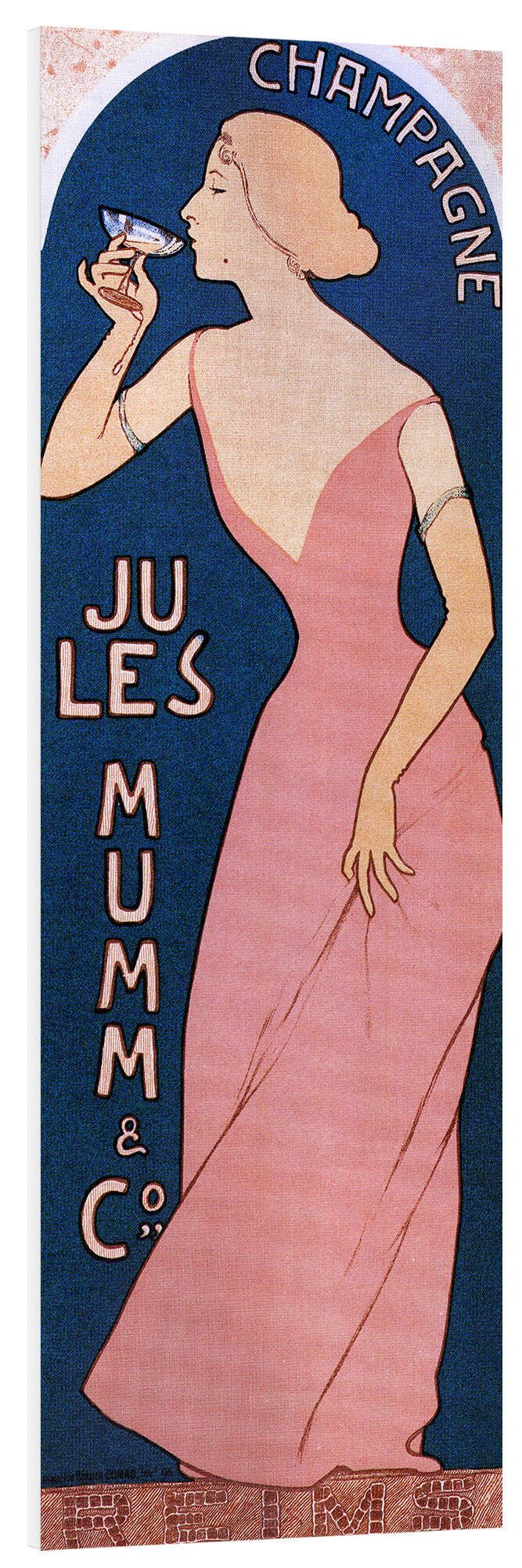 Posterlounge Forex-Bild Maurice Realier-Dumas, Realier Dumas Champagne ju les Mumm, Illustration