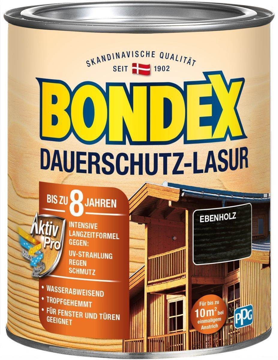 Bondex Holzschutzlasur BONDEX Dauerschutz-Lasur Außen, Holzfarbe, wetterschutz, 0,75 l, Ebenh