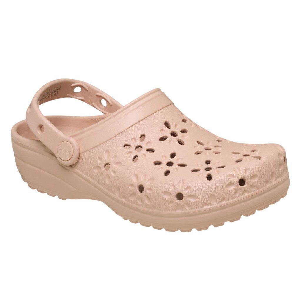 Crocs Sandale Classic Floral Cut Out Clog hellpink Damen Badeschuh
