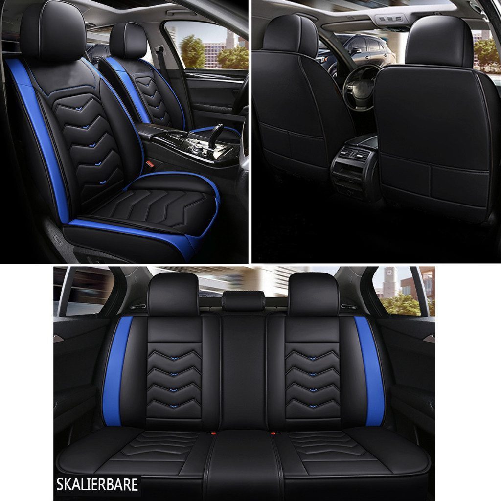AUDEW Autositzbezug 5 Sitzr elegant Autositzbezüge Kunstleder Schonbezug Komplett-Set, Kunstleder wasserdicht