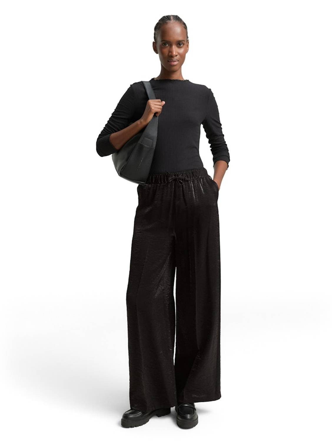 TOM TAILOR Stoffhose Satin-Optik