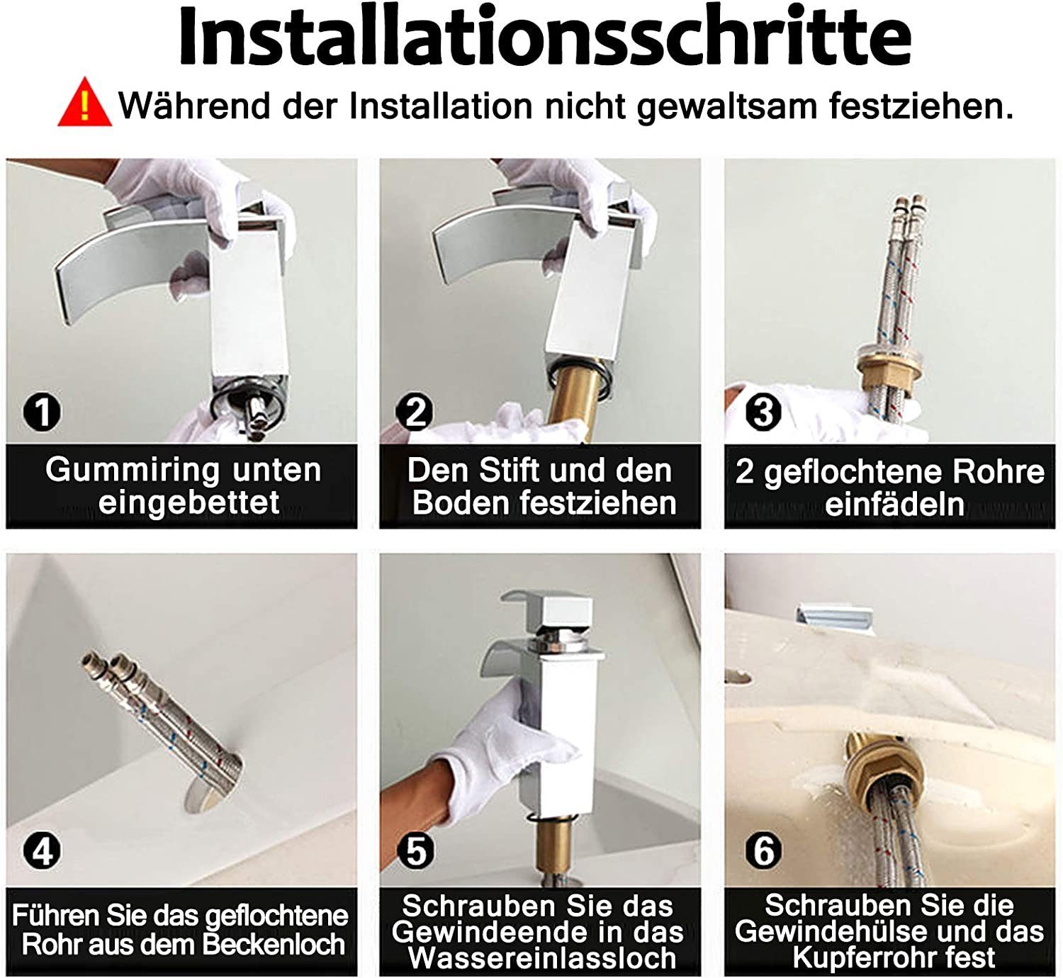 AUFUN Waschtischarmatur Waschtisch für Modell Spültischarmatur Wasserhahn Bad A