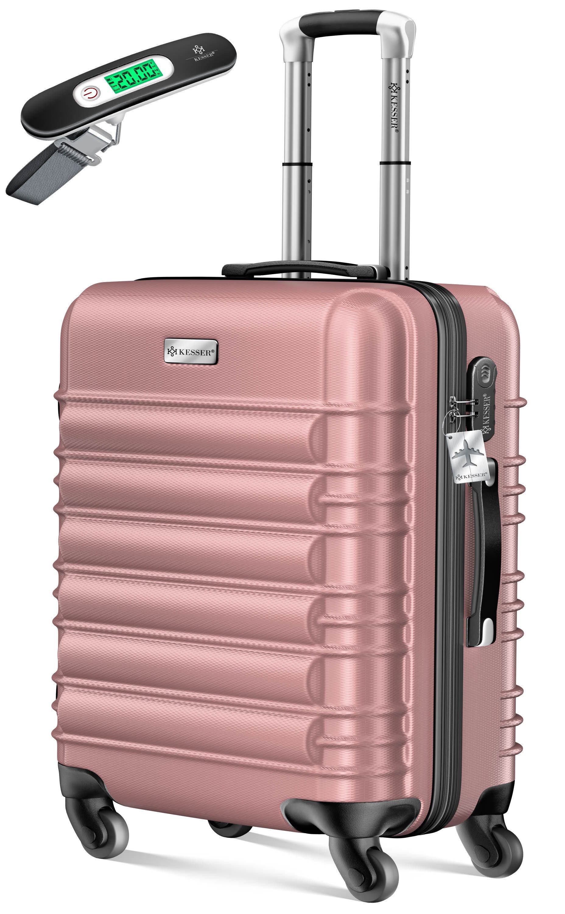 KESSER Hartschalen-Trolley Reisekoffer Handgepäck 55L Koffer Inkl. Kofferwaage + Gepäckanhänger, 4 Rollen, Rollkoffer ABS-Hartschale mit 4 Rollen, Zahlenschloss & Teleskopgriff