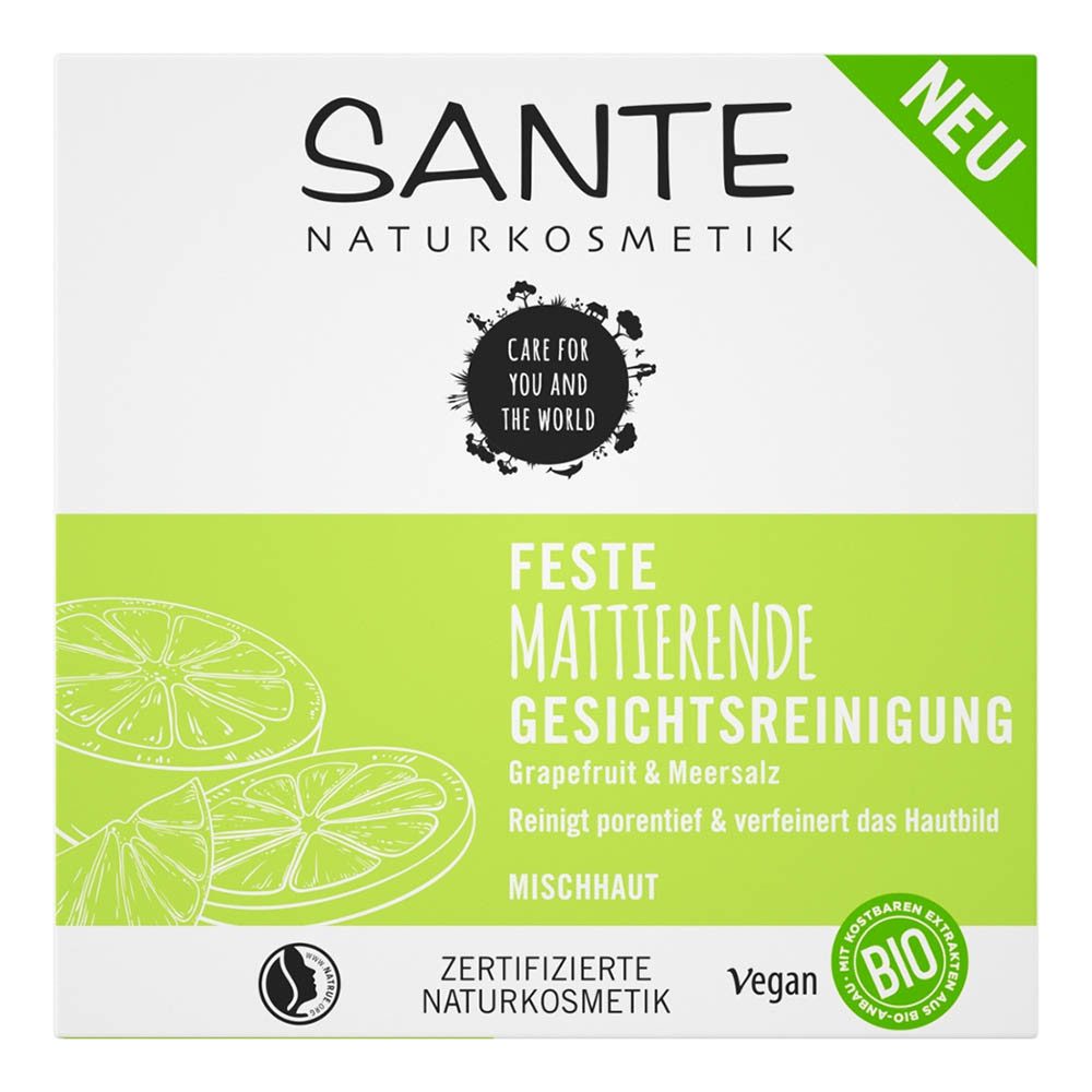 SANTE Gesichtsseife Feste Gesichtsreinigung - Grapefruit & Meersalz 60g