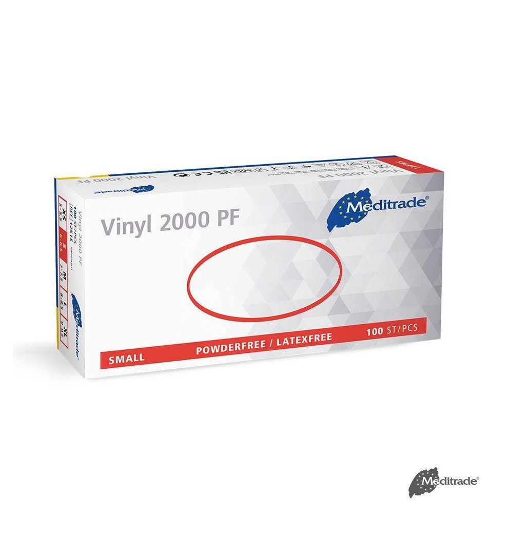 DocMed Einweghandschuhe Vinyl 2000 U.-Handschuhe Vinyl, PF, Gr. S/M/L/XL (Einmalhandschuhe, 100-St., Hohe Elastizität und angenehmer Tragekomfort) Puderfrei und unsteril für eine hautfreundliche Anwendung