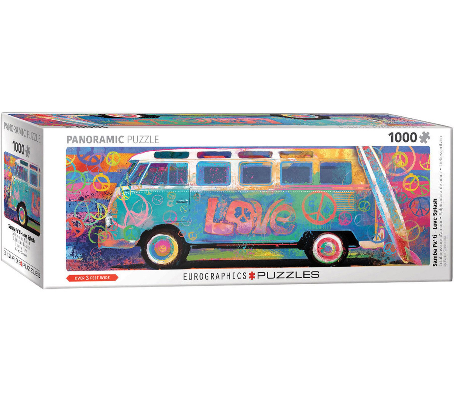 Puzzle 1000 Teile Panorama Puzzle - Puzzle - VW Volkswagen Love Samba Bus, Puzzleteile