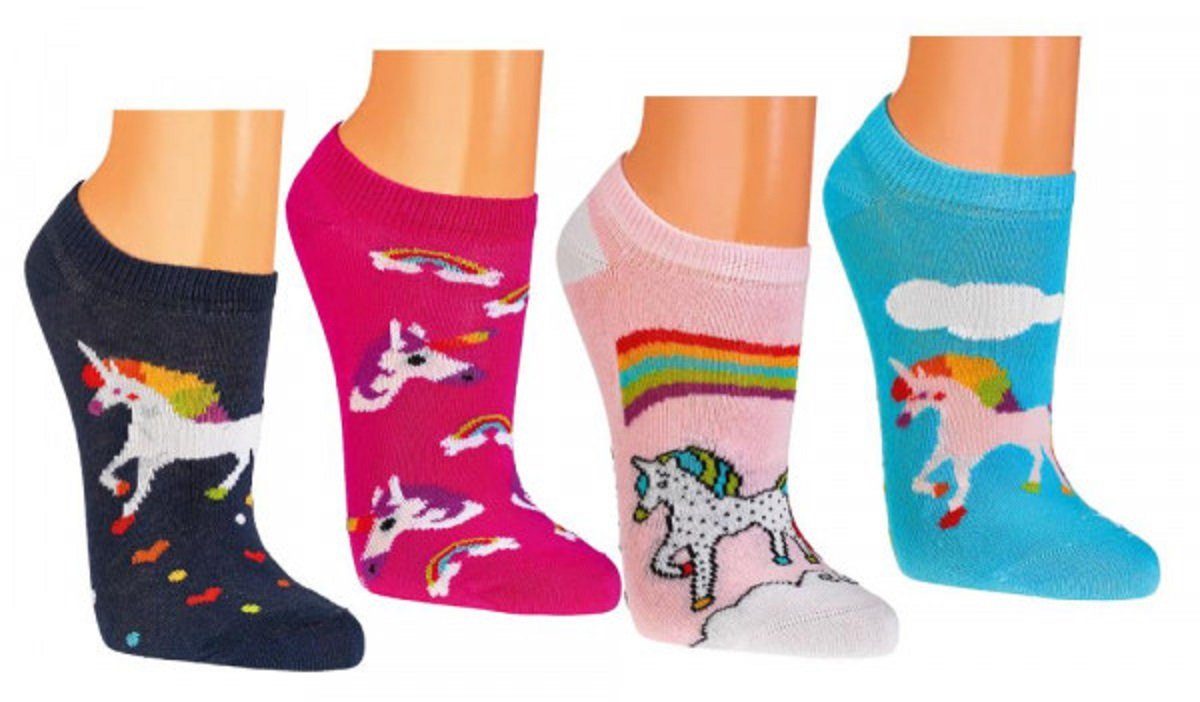 Socks 4 Fun Sneakersocken Socks 4 Fun 3183 Sneaker Einhorn 3-er Bündel (3  Paar, 3-Paar, 3 Paar)