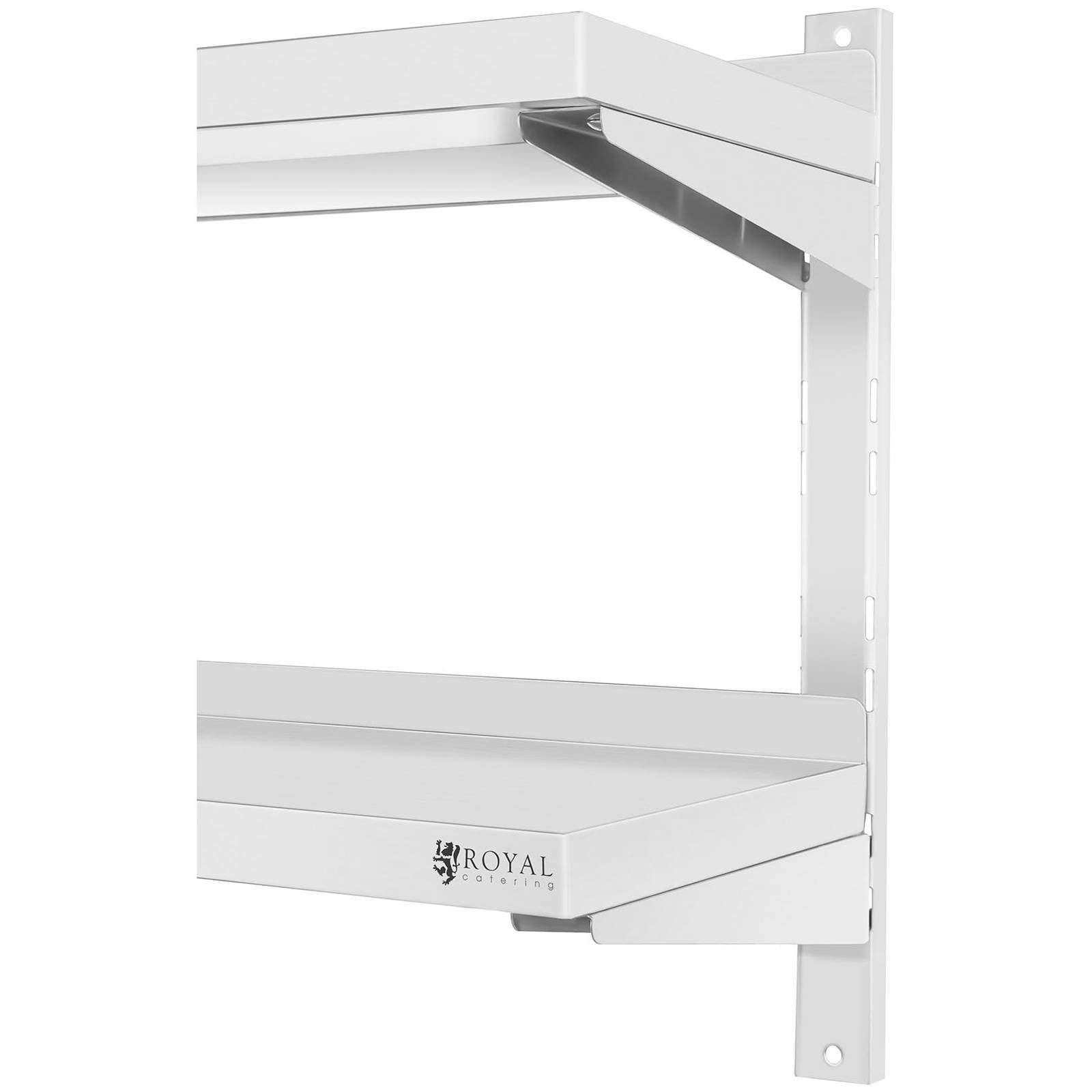 Royal Catering Hängeregal 60 x 40 cm Wandbord Doppel Wandregal Edelstahl Regal 2 Ablagen, verschiedene Größen